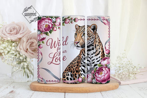 Leopard Love 20oz Tumbler Wrap Sublimation sassyprint 