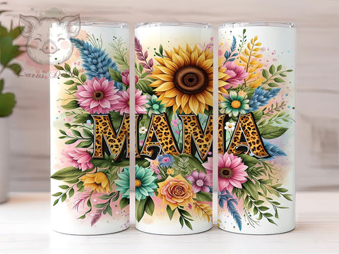 Leopard Mama 20 oz Skinny Tumbler Sublimation Design, Straight & Tapered Tumbler Png, Mother's Day Tumbler Png, Digital Download PNG Sublimation Lara' s Designs 