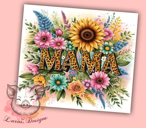 Leopard Mama 20 oz Skinny Tumbler Sublimation Design, Straight & Tapered Tumbler Png, Mother's Day Tumbler Png, Digital Download PNG Sublimation Lara' s Designs 