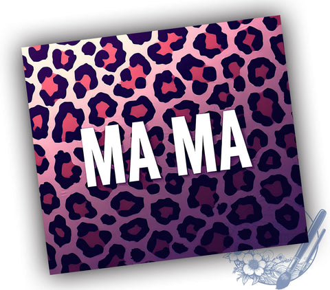 Leopard Mama 20oz Skinny Tumbler PNG, Mama Life Tumbler Sublimation Wrap, Straight & Tapered Tumbler Wrap, Instant Digital Download Sublimation ToriDesigns 
