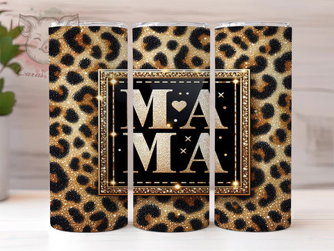 Leopard Mama 20oz Tumbler Png, Straight & Tapered Tumbler Png, Glitter Mama Tumbler Png, Digital Download PNG Sublimation Lara' s Designs 