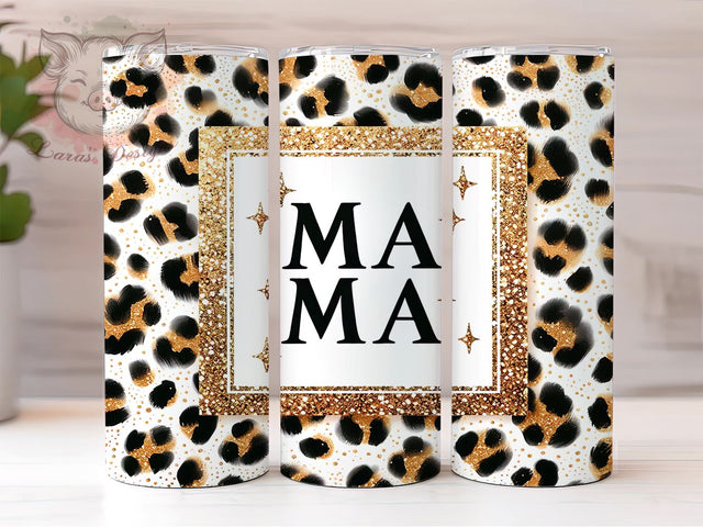 Leopard Mama 20oz Tumbler Png, Straight & Tapered Tumbler Png, Glitter Mama Tumbler Png, Digital Download PNG Sublimation Lara' s Designs 