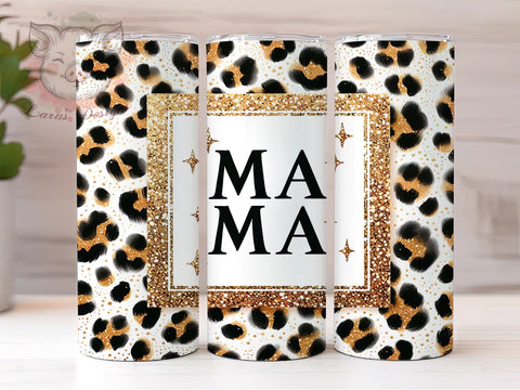 Leopard Mama 20oz Tumbler Png, Straight & Tapered Tumbler Png, Glitter Mama Tumbler Png, Digital Download PNG Sublimation Lara' s Designs 