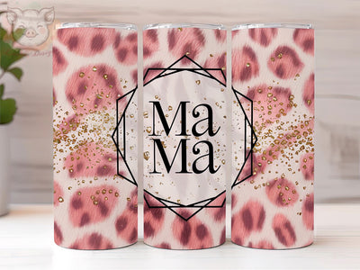 Leopard Mama 20oz Tumbler Png, Straight & Tapered Tumbler Png, Pink Glitter Tumbler Png, Digital Download PNG Sublimation Lara' s Designs 