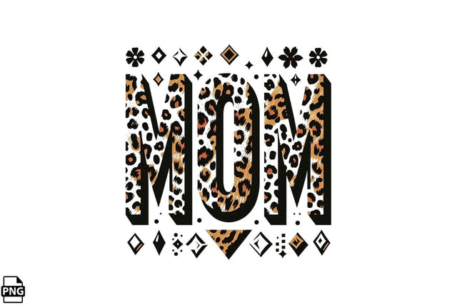 Leopard Mom Mother's Day PNG Clipart Printable File Sublimation Creativedesigntee 