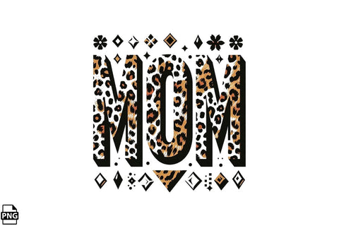 Leopard Mom Mother's Day PNG Clipart Printable File Sublimation Creativedesigntee 