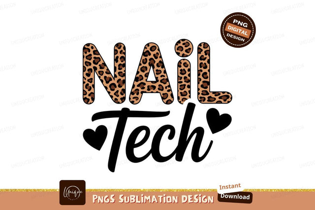 Leopard Nail Tech Graphic Sublimation Png Sublimation Designangry 