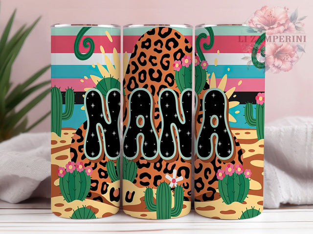 Leopard Nana Animal Print Tumbler Wrap, Nana Tumbler Design, 20oz Skinny Tumbler PNG, Animal Print Tumbler, Leopard Nana Wrap, Grandmother Tumbler Sublimation Sublimation Li Zamperini 