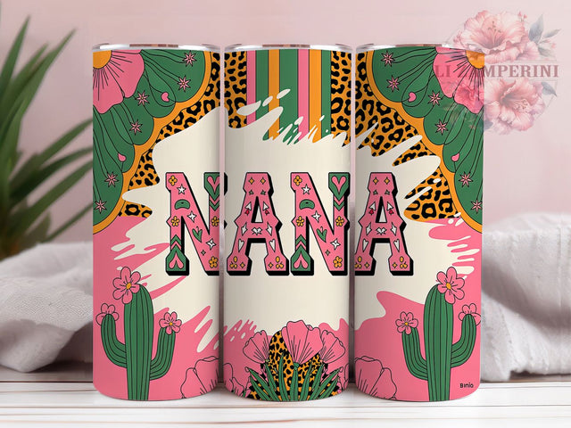 Leopard Nana Animal Print Tumbler Wrap, Nana Tumbler Design, 20oz Skinny Tumbler PNG, Animal Print Tumbler, Leopard Nana Wrap, Grandmother Tumbler Sublimation Sublimation Li Zamperini 