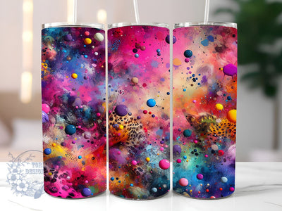 Leopard Neaon 20oz Skinny Tumbler, Colorful Leopard Tumbler Png, Straight & Tapered Tumbler Wrap, Instant Digital Download Sublimation ToriDesigns 