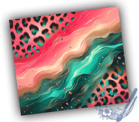 Leopard Ombre Glitter 20oz Skinny Tumbler, Seamless Gradient Animal Print Tumbler Png, Straight & Tapered Tumbler Wrap, Instant Digital Download Sublimation ToriDesigns 