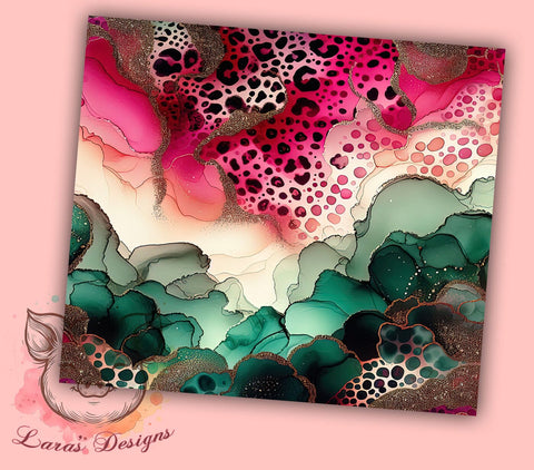 Leopard Ombre Glitter 20oz Tumbler Png, Straight & Tapered Tumbler Png, Gradient Animal Tumbler Png, Digital Download PNG Sublimation Lara' s Designs 