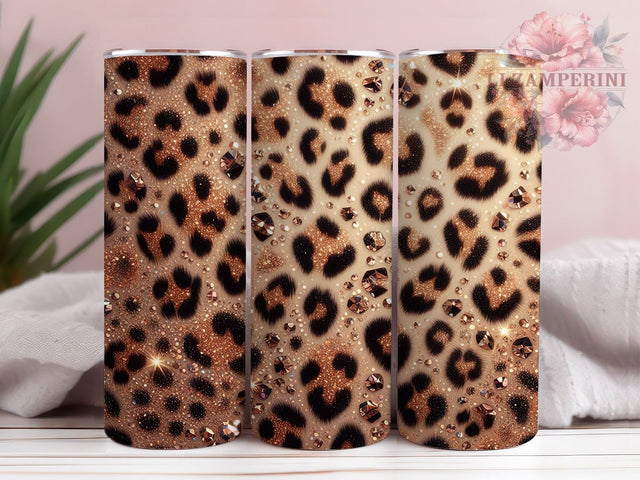 Leopard Ombre Glitter 20oz Tumbler Wrap PNG, Dark Gold Sparkly Cheetah Print Tumbler Png, Straight & Tapered Tumbler Wrap, Instant Digital Download Sublimation Li Zamperini 