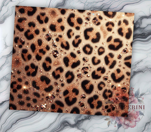 Leopard Ombre Glitter 20oz Tumbler Wrap PNG, Dark Gold Sparkly Cheetah Print Tumbler Png, Straight & Tapered Tumbler Wrap, Instant Digital Download Sublimation Li Zamperini 