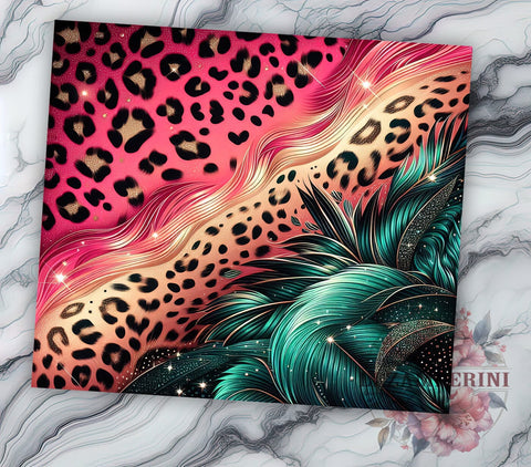 Leopard Ombre Glitter 20oz Tumbler Wrap PNG, Gradient Animal Tumbler Png, Straight & Tapered Tumbler Wrap, Instant Digital Download Sublimation Li Zamperini 