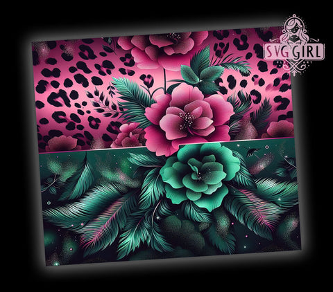 Leopard Ombre Glitter 20oz Tumbler Wrap Sublimation Design, Straight Tapered Tumbler Wrap, Gradient Animal Tumbler Png, Instant Digital Download Sublimation SvggirlplusArt 