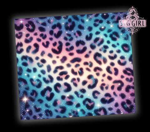 Leopard Ombre Glitter 20oz Tumbler Wrap Sublimation Design, Straight Tapered Tumbler Wrap, Seamless Gradient Animal Print Tumbler Png, Instant Digital Download Sublimation SvggirlplusArt 