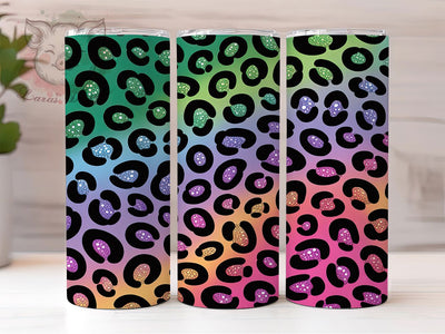 Leopard Ombre Glitter Tumbler, Gradient Animal Print, Seamless Leopard, Glitter Ombre, Glam Tumbler, 20oz Tumbler, Sublimation Design Sublimation Lara' s Designs 