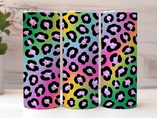 Leopard Ombre Glitter Tumbler, Gradient Animal Print, Seamless Leopard, Glitter Ombre, Glam Tumbler, 20oz Tumbler, Sublimation Design Sublimation Lara' s Designs 