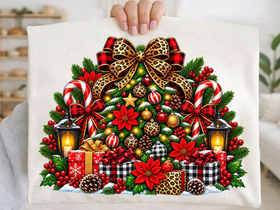 Leopard Plaid Christmas Tree PNG SVG artprintfile 