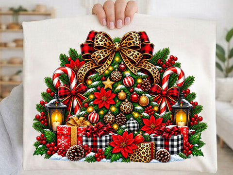 Leopard Plaid Christmas Tree PNG SVG artprintfile 