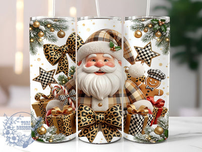 Leopard Plaid Santa 20oz Tumbler, Leopard Plaid Santa, Plaid Santa Tumbler, Leopard Santa PNG, Leopard Plaid PNG, Plaid Santa PNG, Santa Tumbler Wrap, Leopard Tumbler PNG Sublimation ToriDesigns 