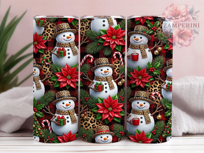 Leopard Plaid Snowmen 20oz Tumbler, Leopard Plaid, Plaid Snowmen, Leopard Snowmen, Snowmen Tumbler, Leopard Tumbler, Plaid Tumbler, 20oz Tumbler Wrap Sublimation Li Zamperini 