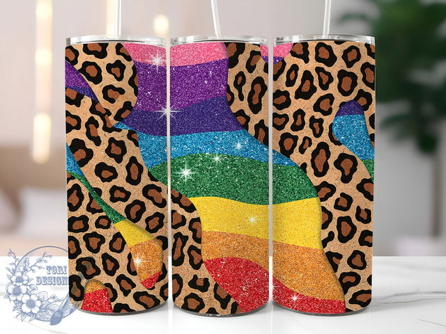 Leopard Pride Rainbow Tumbler Wrap, Rainbow Sublimation Design, Pride Tumbler Wrap, 20oz Skinny Tumbler Wrap, Leopard Print Wrap, Sublimation Tumbler Design, LGBTQ Tumbler Wrap Sublimation ToriDesigns 