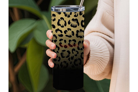 Leopard Print 20oz Tumbler Wrap Sublimation DesignSVG 