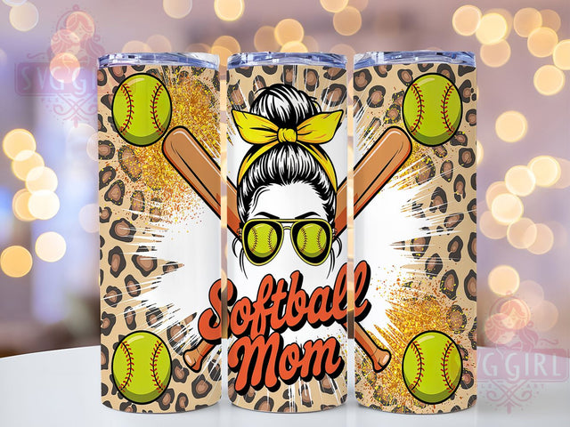 Leopard Print Baseball Mom Bun Tumbler, Baseball Mom Bun Wrap, 20oz Sporty Cheetah Design, Player Mom Sublimation, Dugout Leopard Tumbler, Custom Softball Parent Gift, Game Day Animal Print Wrap Sublimation SvggirlplusArt 