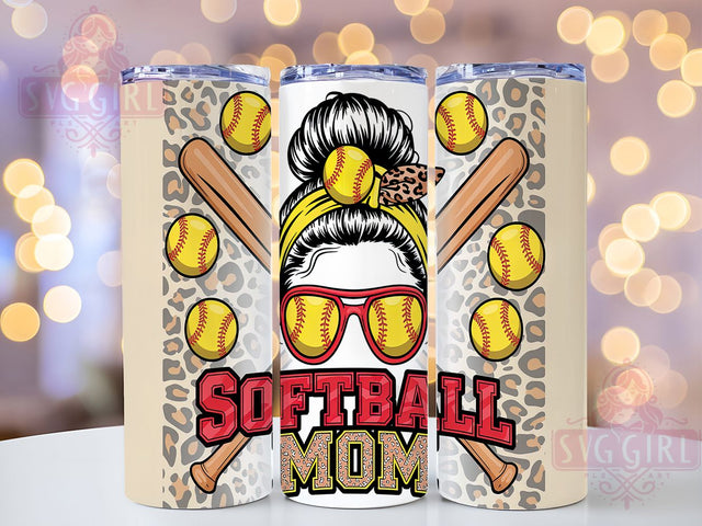 Leopard Print Baseball Mom Bun Tumbler, Baseball Mom Bun Wrap, 20oz Sporty Cheetah Design, Player Mom Sublimation, Dugout Leopard Tumbler, Custom Softball Parent Gift, Game Day Animal Print Wrap Sublimation SvggirlplusArt 