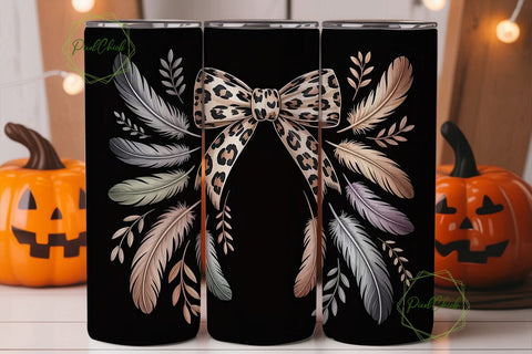 Leopard Print & Bow 20oz Tumbler Wrap Sublimation PixelChick 