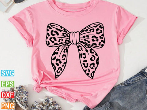 Leopard Print Bow SVG Cut File, Leopard Coquette Bow Png SVG Creativeart88 