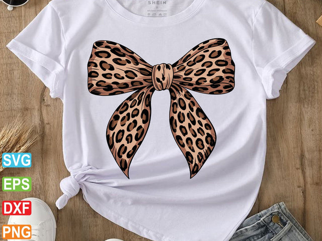 Leopard Print Bow SVG Cut File, Leopard Coquette Bow Png SVG Creativeart88 