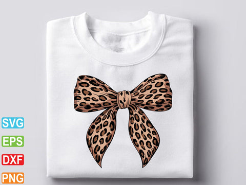 Leopard Print Bow SVG Cut File, Leopard Coquette Bow Png SVG Creativeart88 
