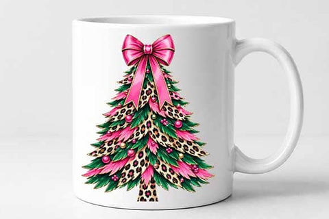 Leopard Print Christmas Tree PNG SVG BillahCrafts 