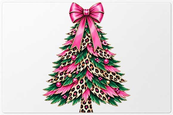 Leopard Print Christmas Tree PNG SVG BillahCrafts 