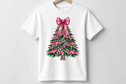 Leopard Print Christmas Tree PNG SVG BillahCrafts 