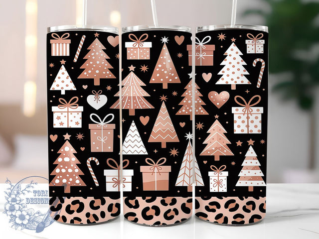 Leopard Print Christmas Tumbler, Whimsical Holiday Wrap, Seamless Animal Print Sublimation, 20oz Leopard Christmas Tumbler, Festive Wild Print Art, Cute Holiday Mug, Trendy Christmas Cup Sublimation ToriDesigns 