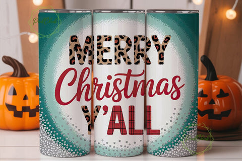 Leopard Print Christmas Tumbler Wrap Sublimation PixelChick 