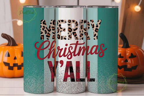 Leopard Print Christmas Tumbler Wrap Sublimation PixelChick 