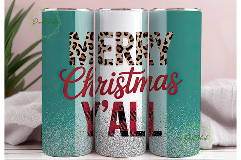 Leopard Print Christmas Tumbler Wrap Sublimation PixelChick 
