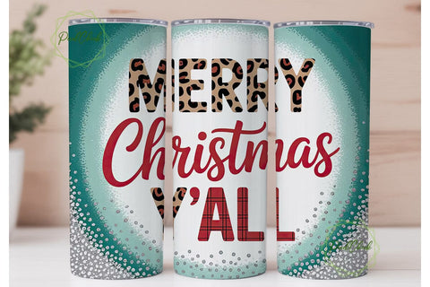 Leopard Print Christmas Tumbler Wrap Sublimation PixelChick 