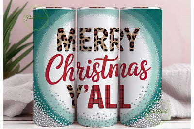 Leopard Print Christmas Tumbler Wrap Sublimation PixelChick 