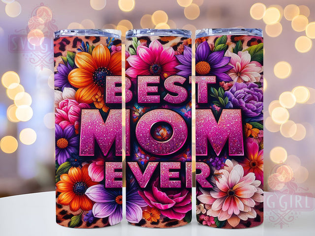 Leopard Print Floral Mom Tumbler Wrap, Leopard Print Tumbler, Floral Mom Tumbler, 20oz Sublimation Wrap, Best Mom Ever Tumbler, Mother’s Day Tumbler PNG, Digital Download Tumbler Sublimation SvggirlplusArt 