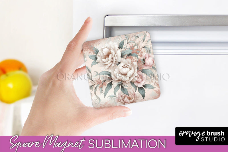 Leopard Print Flower Magnet Sublimation - Floral Magnet PNG Sublimation OrangeBrushStudio 
