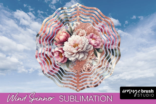 Leopard Print Flower Wind Spinner - Summer Wind Spinner PNG Sublimation OrangeBrushStudio 