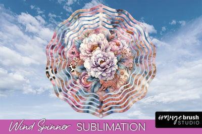 Leopard Print Flower Wind Spinner - Summer Wind Spinner PNG Sublimation OrangeBrushStudio 