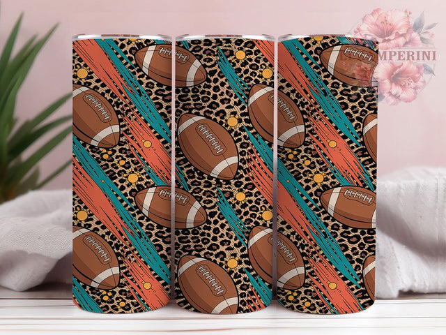 Leopard Print Football Mama Tumbler, 20oz Tumbler Sublimation, Football Mama Tumbler, American Football PNG, Game Day Tumbler Design, Animal Print Sports Wrap, Girly Football Tumbler Sublimation Li Zamperini 
