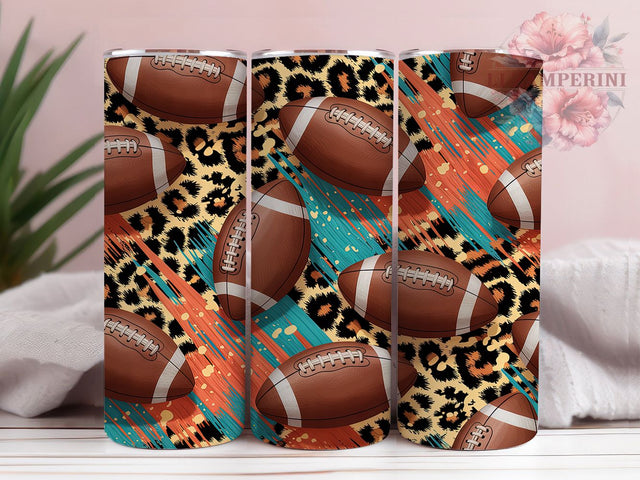 Leopard Print Football Mama Tumbler, 20oz Tumbler Sublimation, Football Mama Tumbler, American Football PNG, Game Day Tumbler Design, Animal Print Sports Wrap, Girly Football Tumbler Sublimation Li Zamperini 